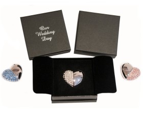 'Our Wedding Day' Box with Silver Heart Shaped USB Drive Stick